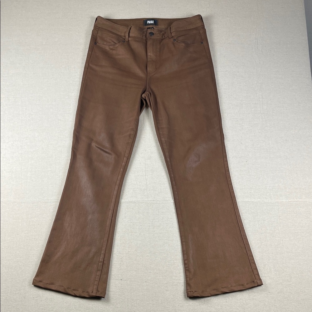 Paige Chestnut Brown High Rise Laurel Canyon Flare Pants Size: 31”